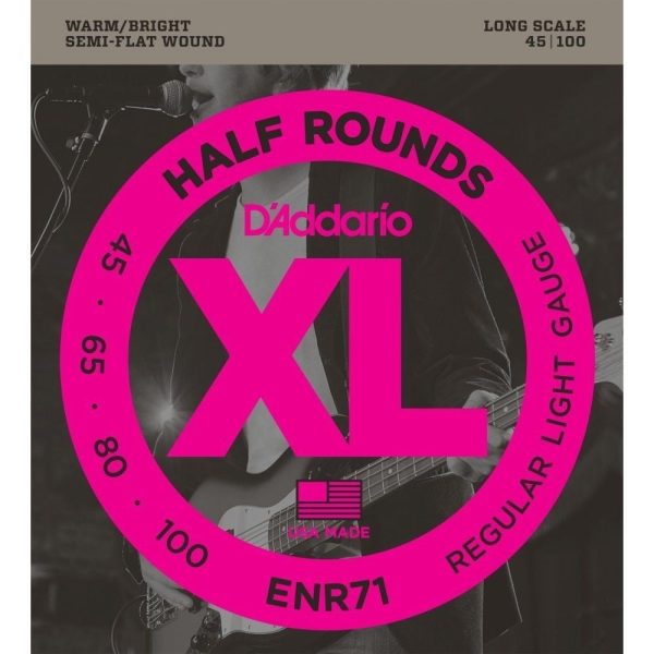 D'Addario ENR71 Half Wound (Semi Flatwound) Bass Strings 45-100