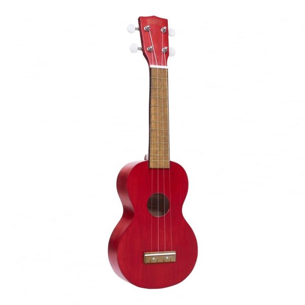 Mahalo MK1 Soprano Ukulele Transparent Red with Free Gigbag