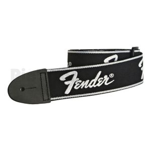 Fender Woven Running Logo Black/White Guitar Strap