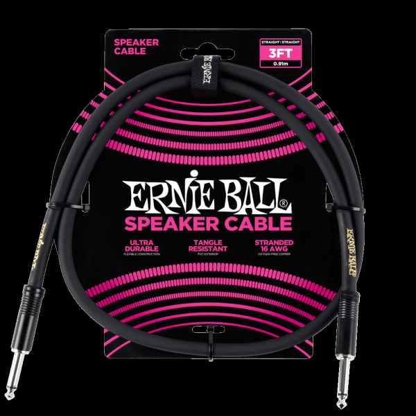 Ernie Ball 3ft Straight-to-Straight Speaker Cable