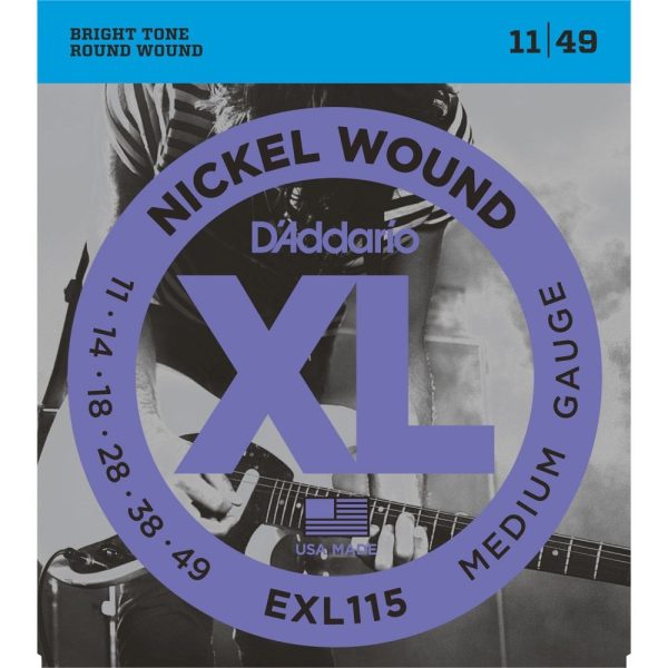 D'Addario EXL115 Medium Gauge Electric Guitar Strings 11-49