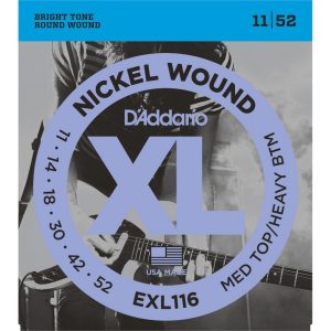 D'addario EXL116 Medium Top/Heavy Bottom Electric Guitar Strings 11-52