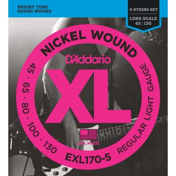 D'Addario EXL170-5 Nickel Wound 5-String Bass Guitar Strings