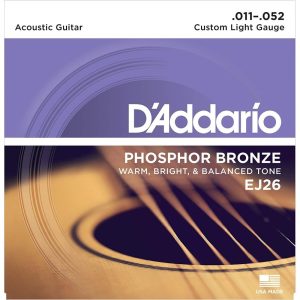 D'Addario EJ26 Phosphor Bronze Custom Light Acoustic Guitar Strings 11-52