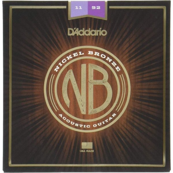 D'Addario NB1152 Nickel Bronze Custom Light Acoustic Guitar Strings 11-52