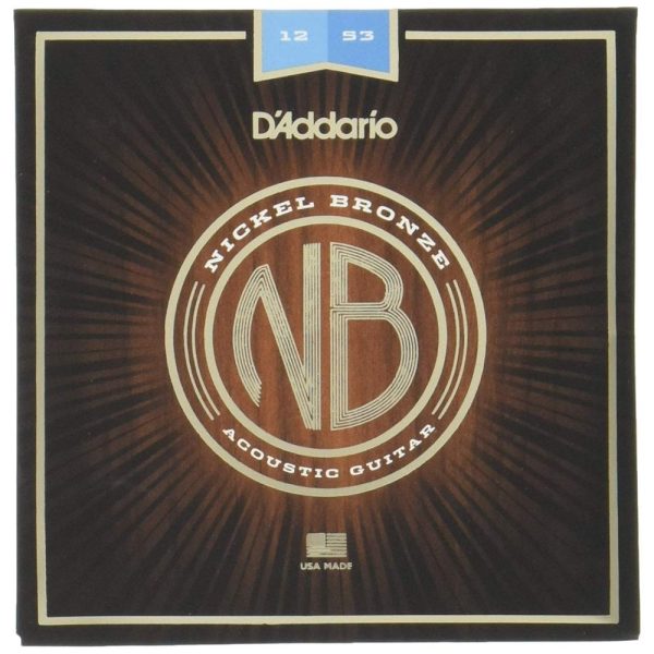 D'Addario NB1253 Nickel Bronze Light Gauge Acoustic Guitar Strings 12-53