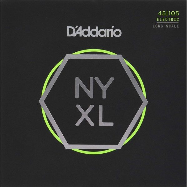 D'Addario NYXL45105 Long Scale Light Top/Medium Bottom Bass Strings 45-105