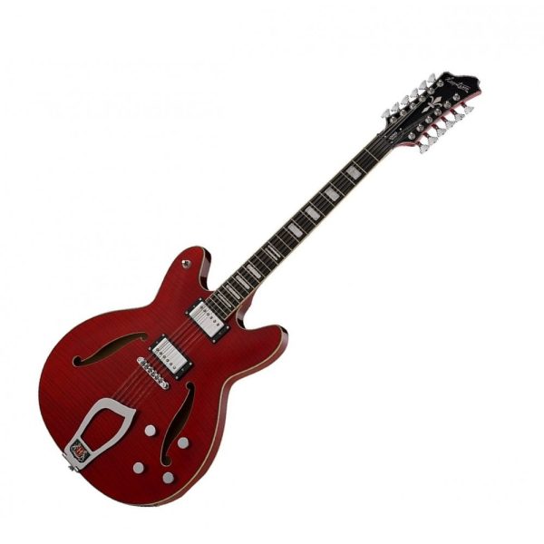 Hagstrom Viking DLX12 Deluxe 12-String Semi-Hollow Electric Guitar - Wild Cherry Transparent