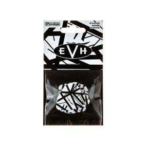 Dunlop EVHP03 0.60MM EVH Van Halen White with Black Stripes Pick Pack