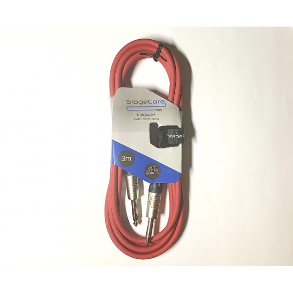 StageCore 3m Straight Jack Instrument Cable - Red