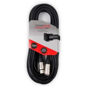 StageCore 3m Male - Female XLR Microphone Cable - Black