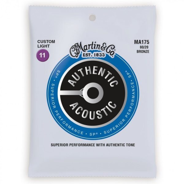 Martin MA175 Authentic Acoustic Light Gauge 11-52 Guitar Strings