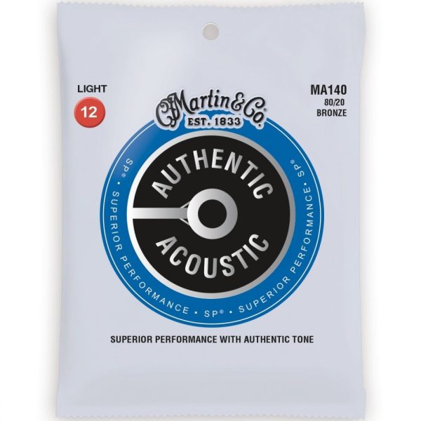 Martin MA140 Authentic Acoustic Light Gauge 12-54 Guitar Strings