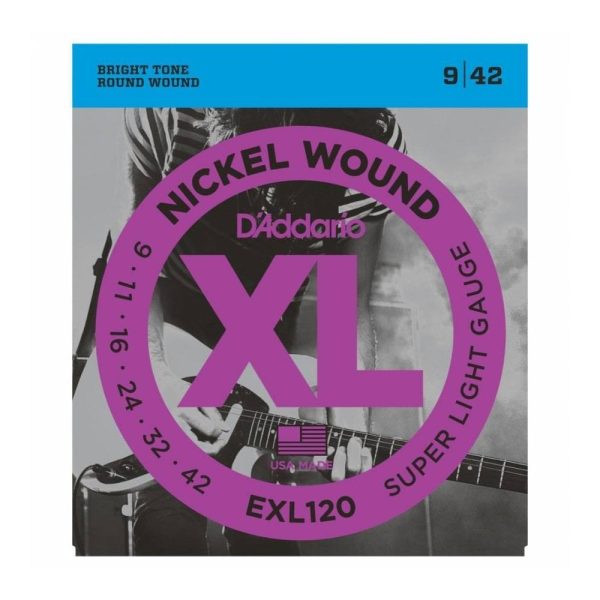 D'Addario EXL120 XL Nickel Wound Super Light 9-42 Electric Guitar Strings