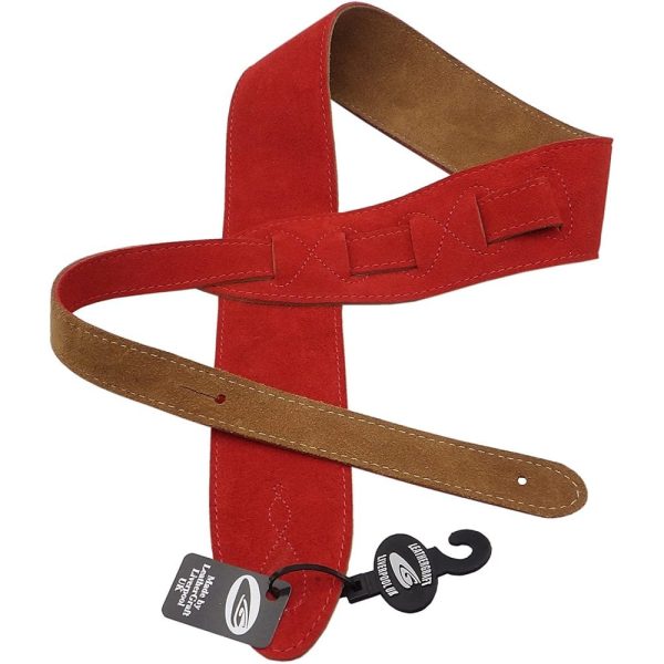 Leathergraft Comfy Standard Leather Guitar Strap - Red