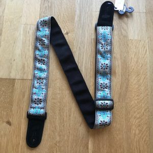 Leathergraft Jacquard Woven Guitar Strap - Blue and Grey