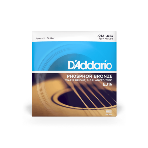 D'Addario EJ16 Phosphor Bronze Custom Light Acoustic Guitar Strings 12-53