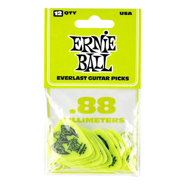 Ernie Ball Everlast 0.88mm Lime Green Guitar Picks