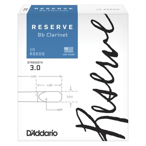 D'Addario Reserve Bb Clarinet Filed Reeds - 10 Pack