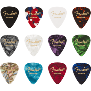 Fender Celluloid Medley Medium Guitar Picks 351 Shape - Pack of 12