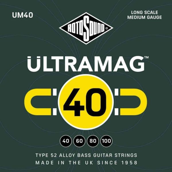 Rotosound UM40 Ultramag Medium 40-100 Long Scale Bass Guitar Strings