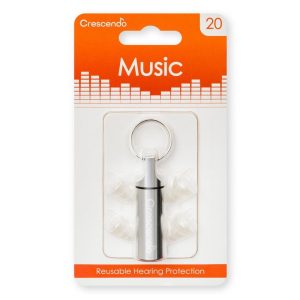 Crescendo Music 20 Reusable Musician Ear Plugs - 19dB Noise Reduction