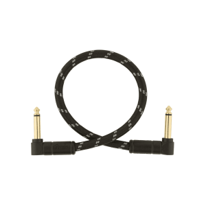 Fender Deluxe Series 6-Inch Patch Cable for Guitar Effect Pedals in Black Tweed