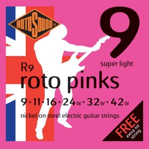 Rotosound R9 Roto Pinks 9-42 Super Light Electric Guitar Strings