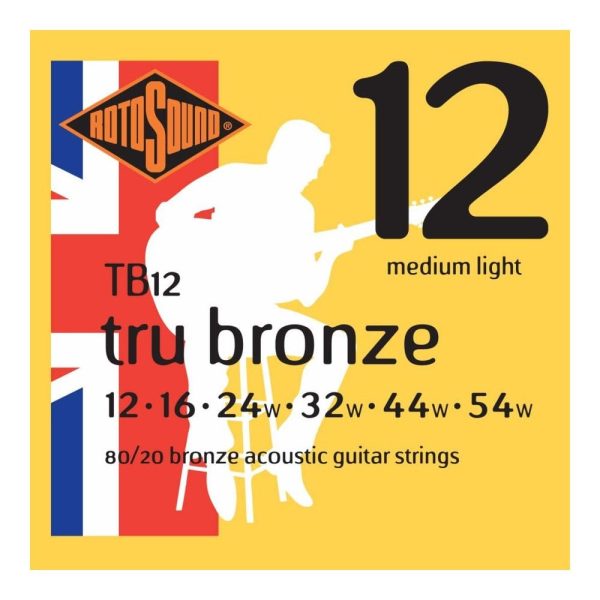 Rotosound TB12 Tru 80/20 Bronze 12-54 Medium Light Acoustic Guitar Strings