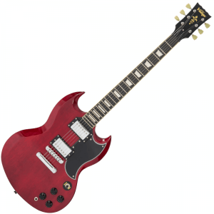 Vintage VS6 Reissued Series Electric Guitar in Cherry Red