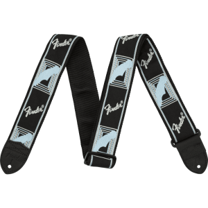 Fender Monogrammed Guitar Strap in Black/Light Grey/Blue