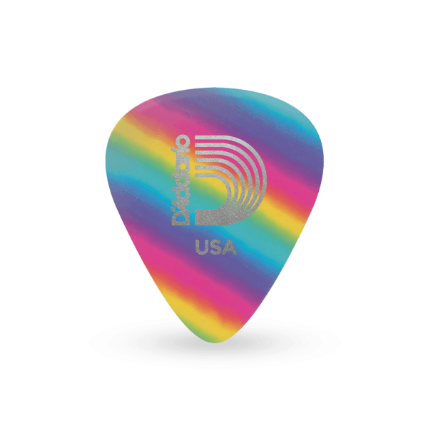 D'Addario .70mm Classic Celluloid Rainbow Guitar Picks (Set of 5)