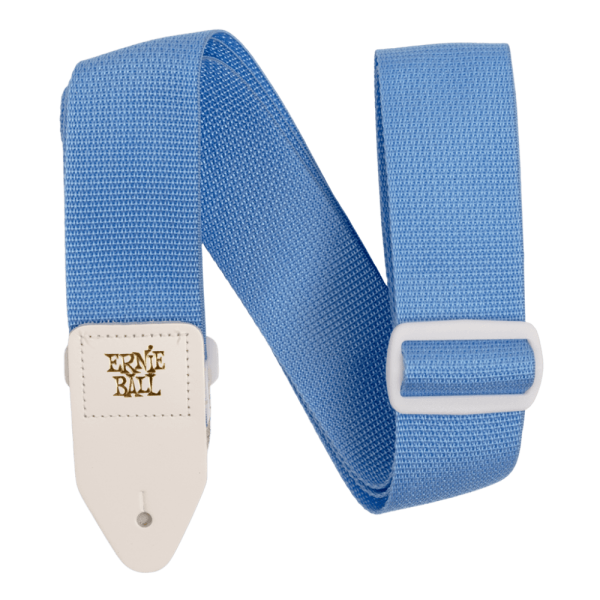 Ernie Ball Polypro Guitar Strap in Soft Blue and White