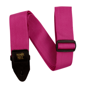 Ernie Ball Polypro Guitar Strap in Raspberry and Black