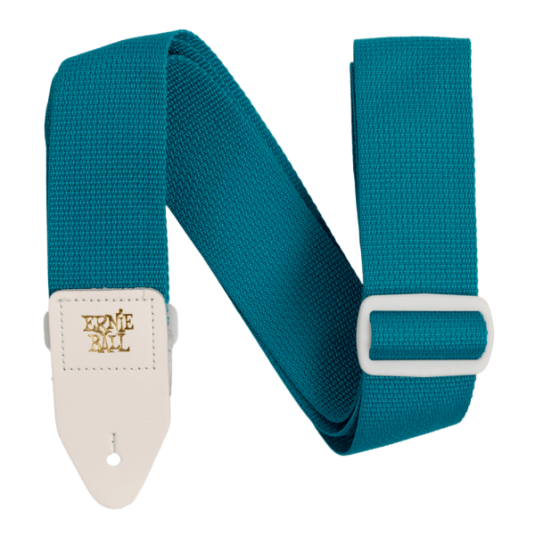 Ernie Ball Polypro Guitar Strap in Teal and White