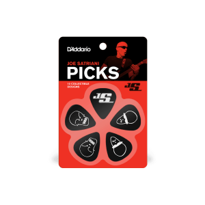 D'Addario Joe Satriani Signature 1.0mm Heavy Guitar Picks in Black (10 Pack)