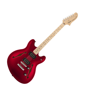 Squier Affinity Series Starcaster Semi-Hollow Electric Guitar in Candy Apple Red