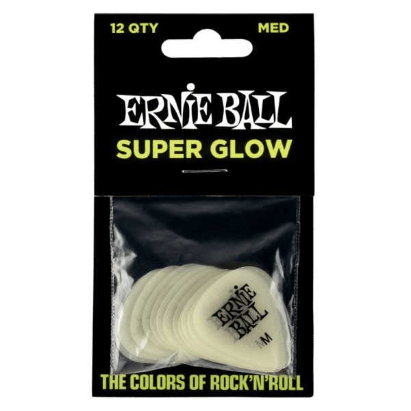 Ernie Ball Medium Super Glow Guitar Picks - Pack of 12