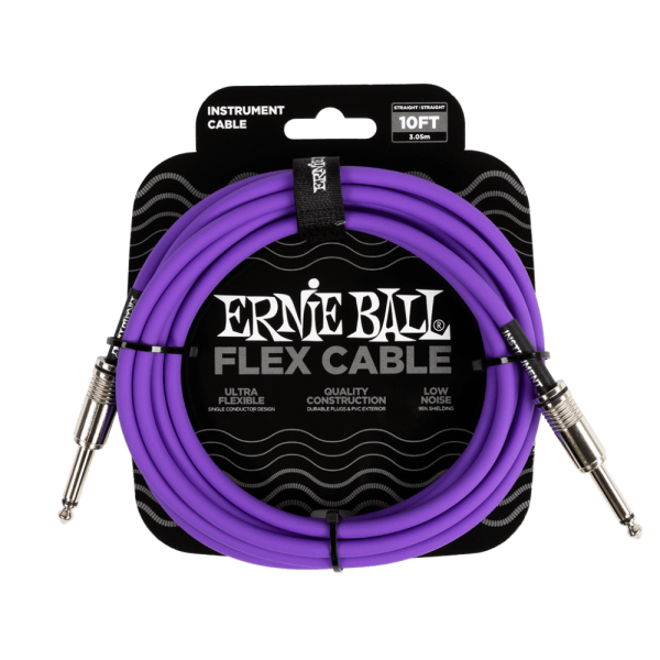 Ernie Ball Flex 10 Foot Instrument Cable in Purple