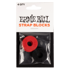 Ernie Ball Strap Blocks in Black and Red - Pack of 4