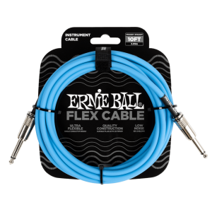 Ernie Ball Flex 10 Foot Instrument Cable in Blue