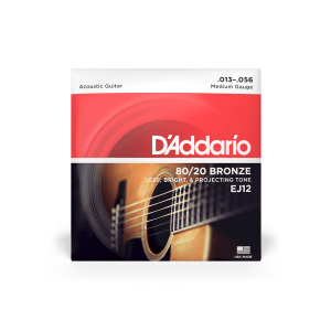 D'Addario EJ12 80/20 Bronze Medium Gauge Acoustic Guitar Strings 13-56