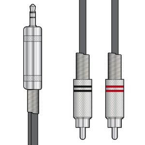 Citronic Classic Audio Lead 3.5mm TRS Jack to 2 RCA Plugs