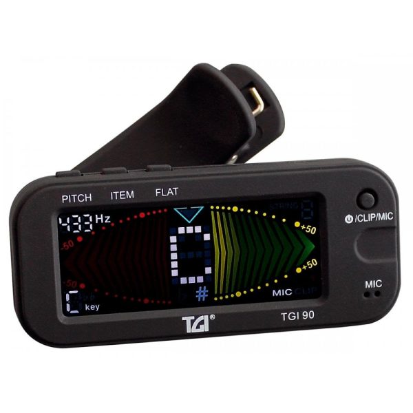 TGI Digital Clip-On Headstock Chromatic Tuner for Guitar and Bass