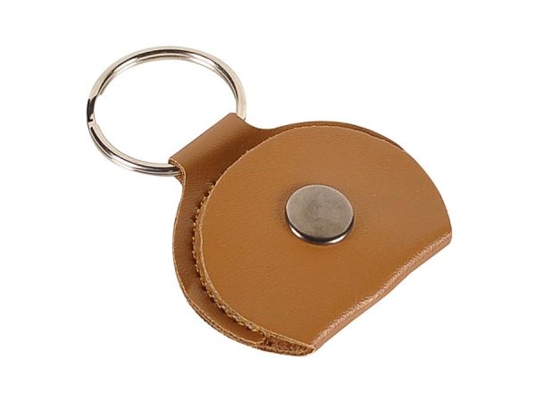 Rotosound Keyring and Guitar Pick Holder, Brown Leather
