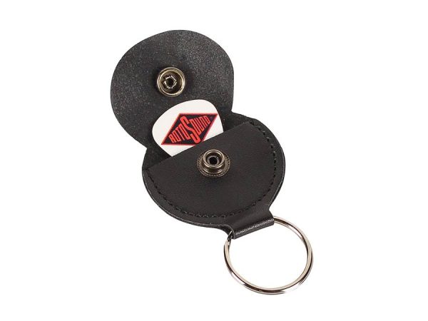 Rotosound Keyring and Guitar Pick Holder, Black Leather