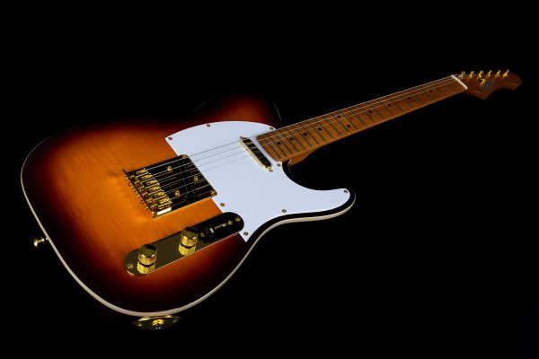 JET JT600BSG Single-Cut Electric Guitar, Gold Hardware, Tobacco Burst