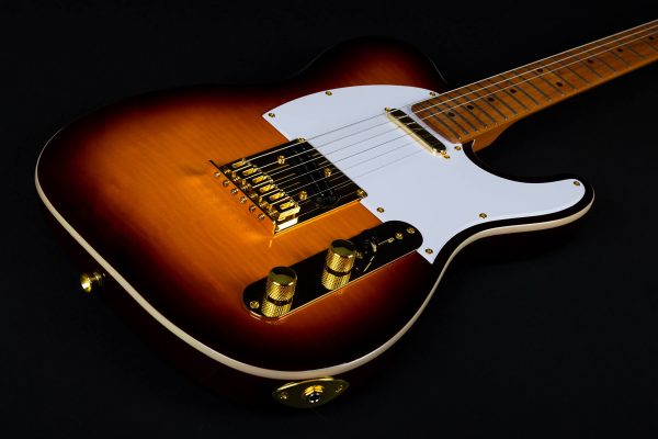 JET JT600BSG Single-Cut Electric Guitar, Gold Hardware, Tobacco Burst