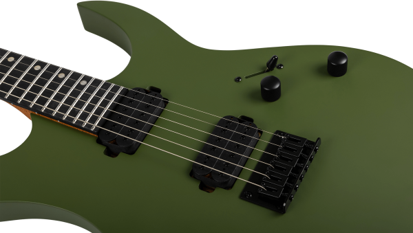 Spira S-400 Double Cut HH Electric Guitar, Matte Dark Green