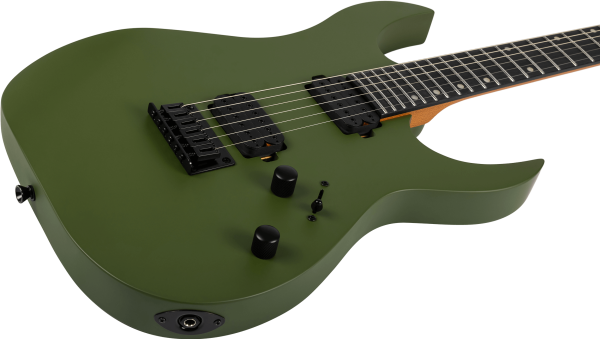 Spira S-400 Double Cut HH Electric Guitar, Matte Dark Green